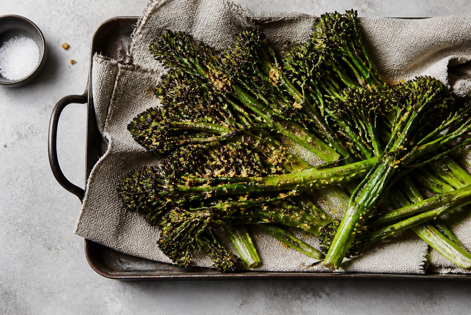 Charred Broccolini with Anchovy Crumbs